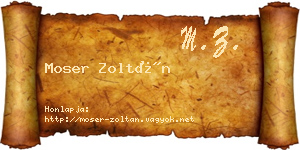Moser Zoltán névjegykártya